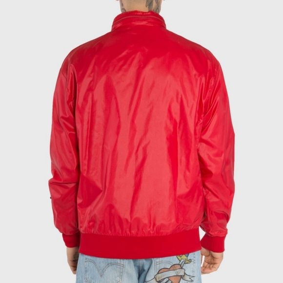 Vintage 80s Izod Lacoste Red Nylon Rain Jacket L - Picture 4 of 12